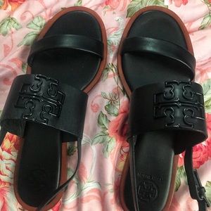Tory Burch Black Leather Sandals